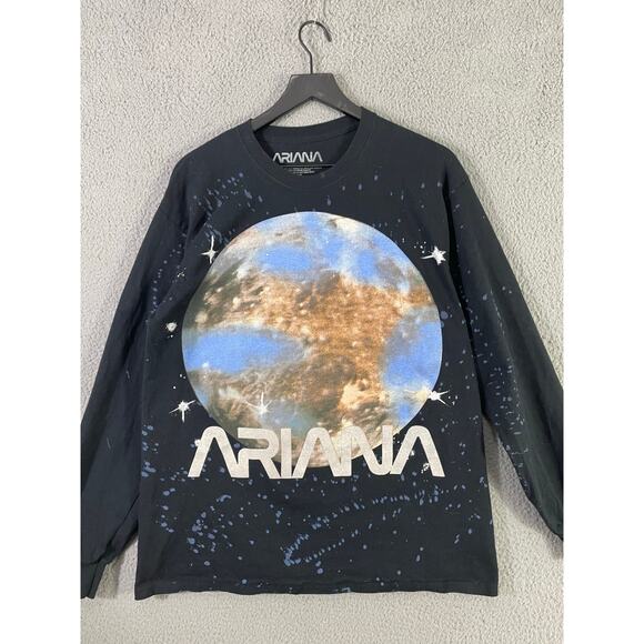 Ariana 1993 Long Sleeve T-Shirt Black Graphic Earth Print Size L - Picture 5 of 8